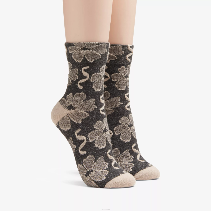 Clarks gėlių komanda H2XV638 juoda gėlėta