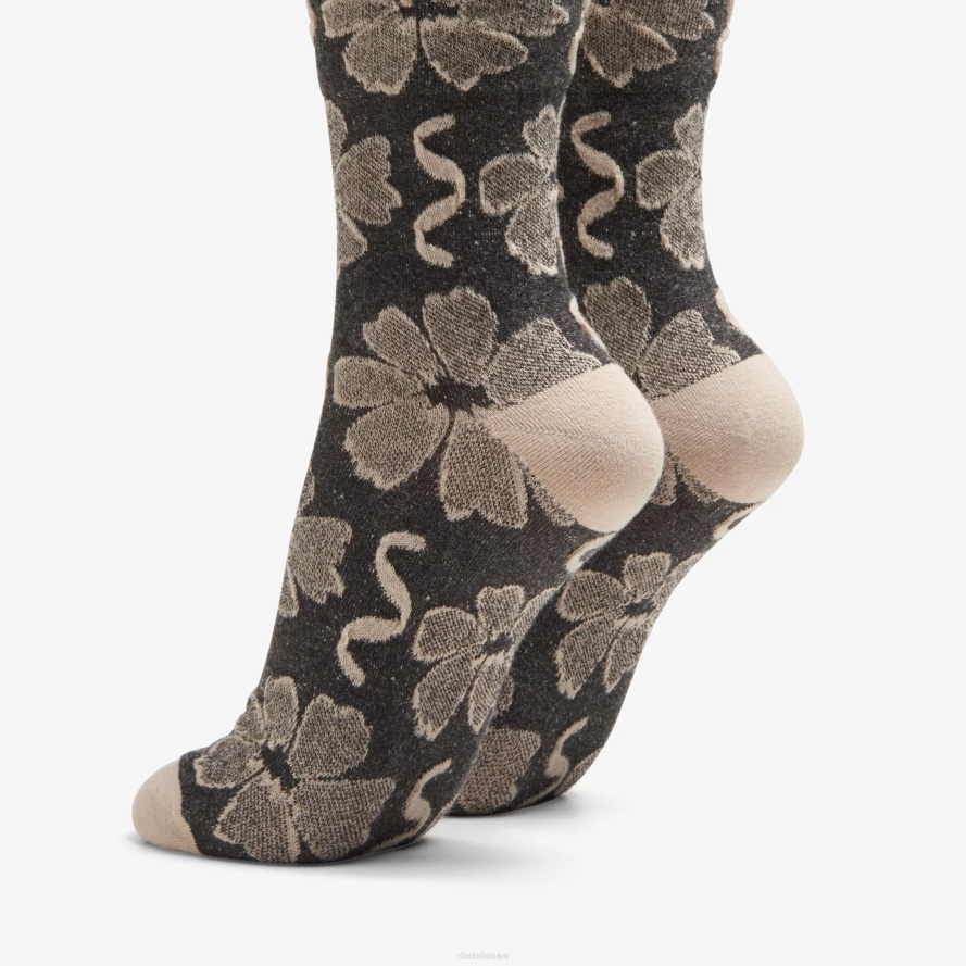 Clarks gėlių komanda H2XV638 juoda gėlėta