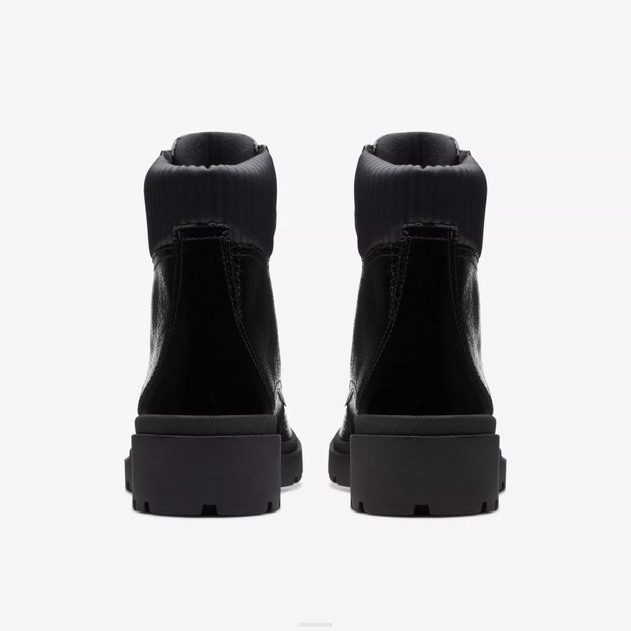 Clarks Calla zip H2XV490 juodas raukšlių patentas