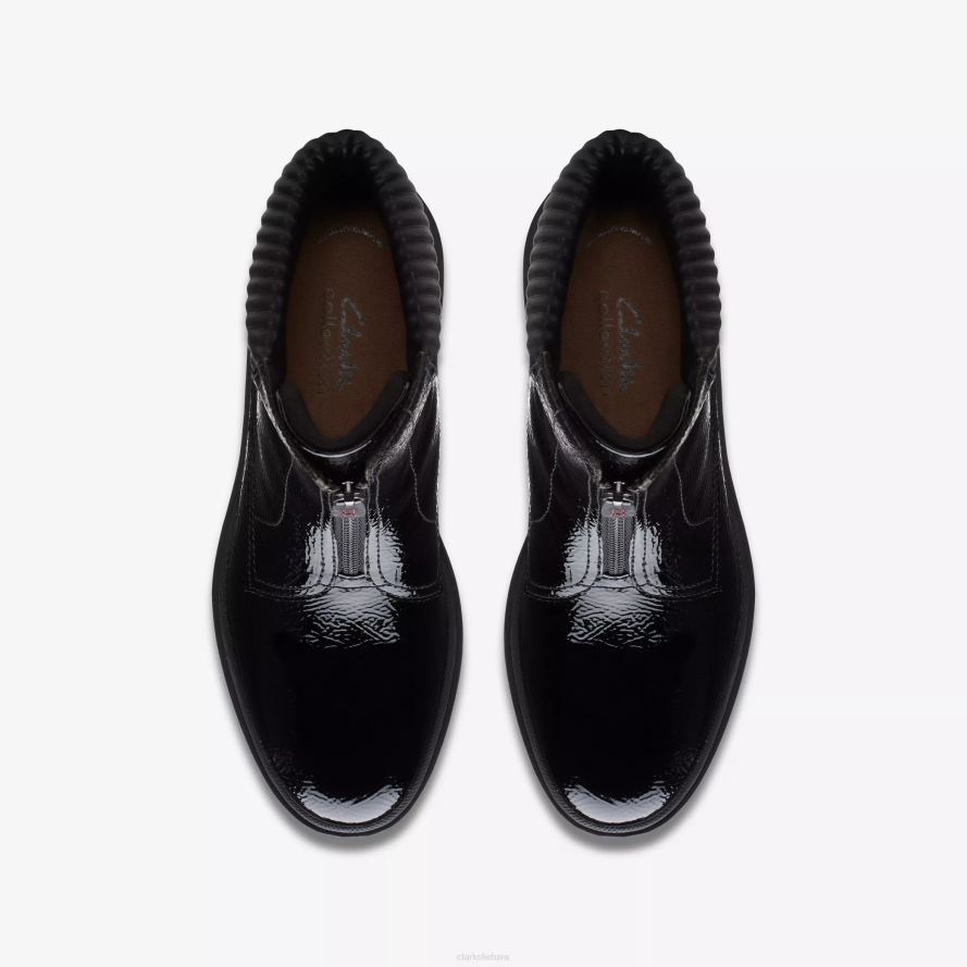 Clarks Calla zip H2XV490 juodas raukšlių patentas