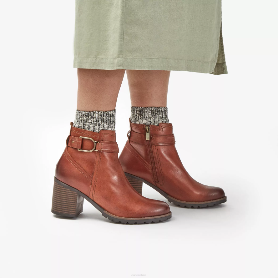 Clarks Leda dirželis H2XV446 raudonmedžio oda