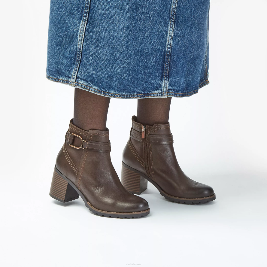 Clarks Leda dirželis H2XV448 tamsiai ruda oda