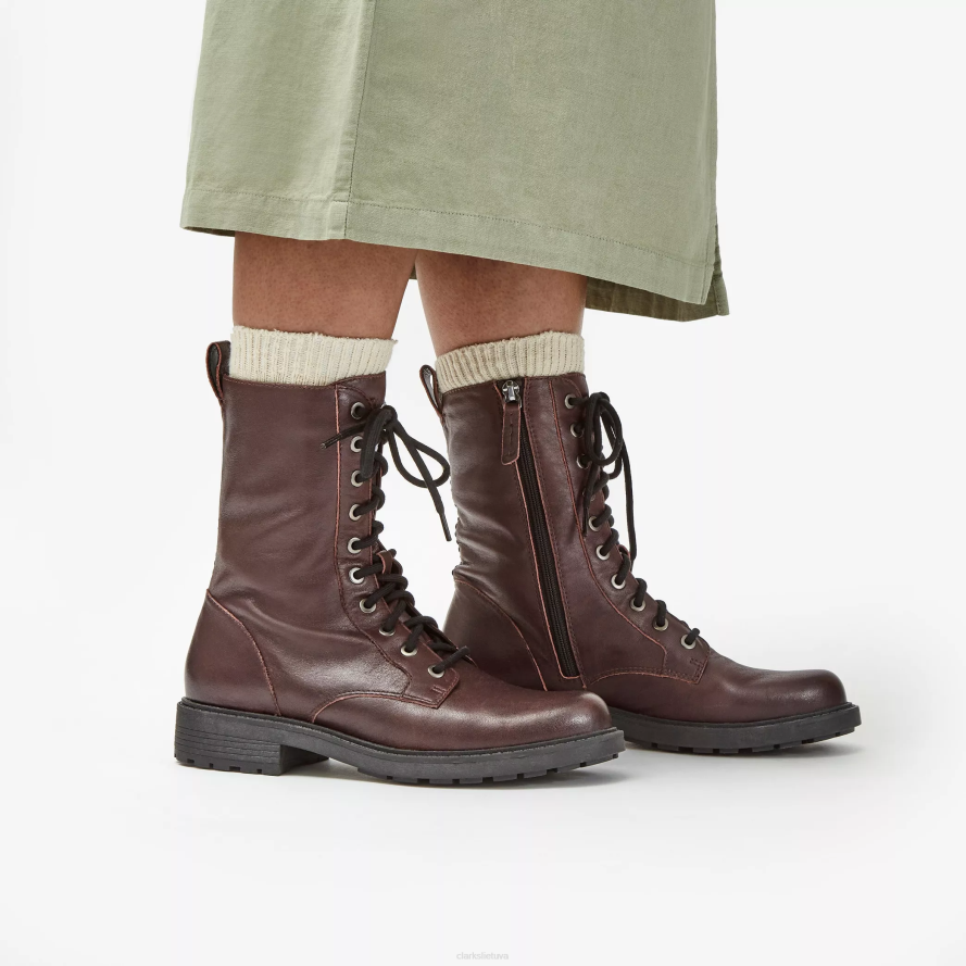 Clarks Orinoco 2 stiliaus H2XV407 bordo spalvos oda