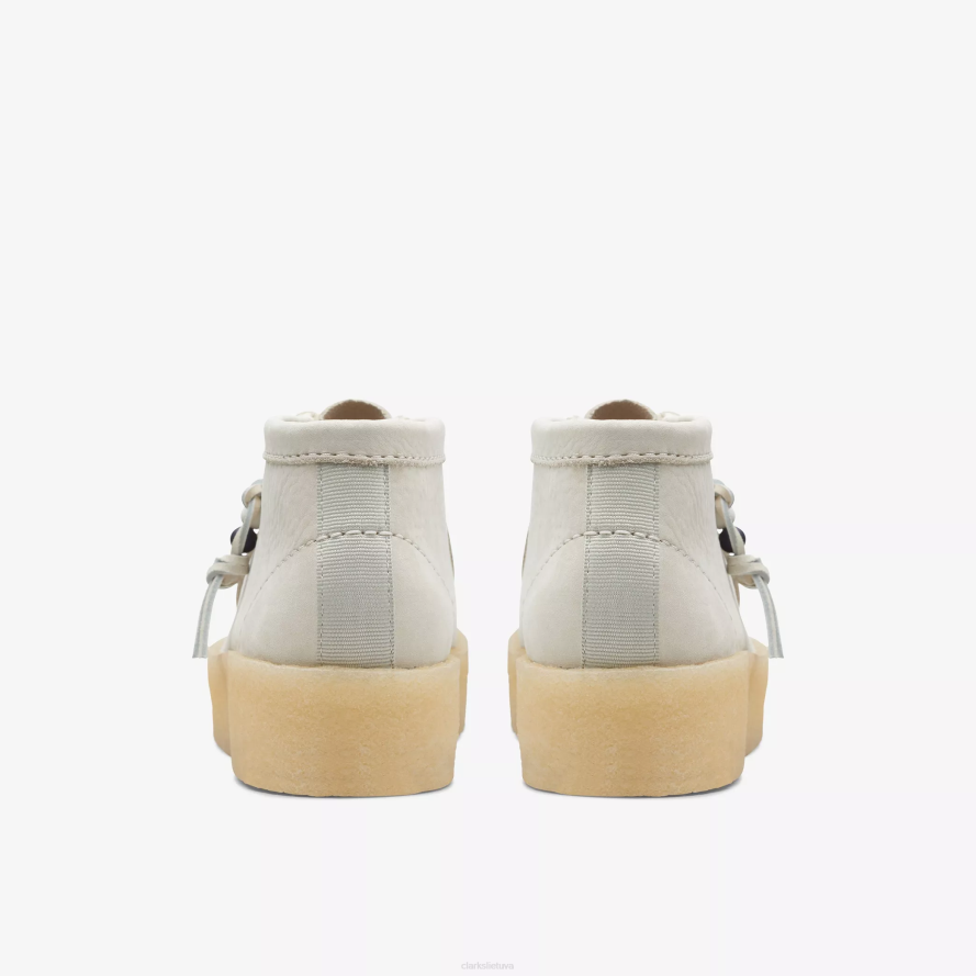 Clarks Wallabee puodelio batai H2XV486 baltas nubukas