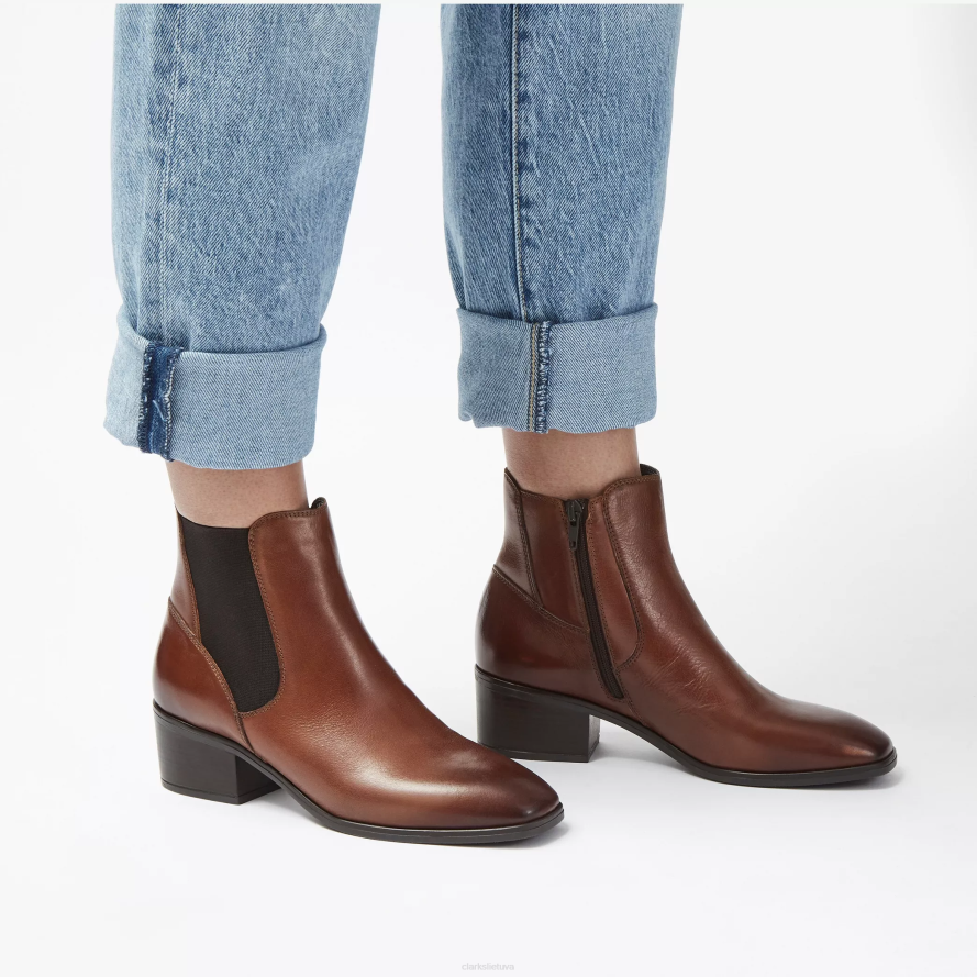 Clarks amser vakarus H2XV429 tamsiai rudos spalvos oda