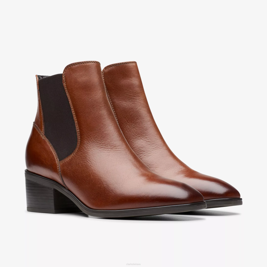 Clarks amser vakarus H2XV429 tamsiai rudos spalvos oda