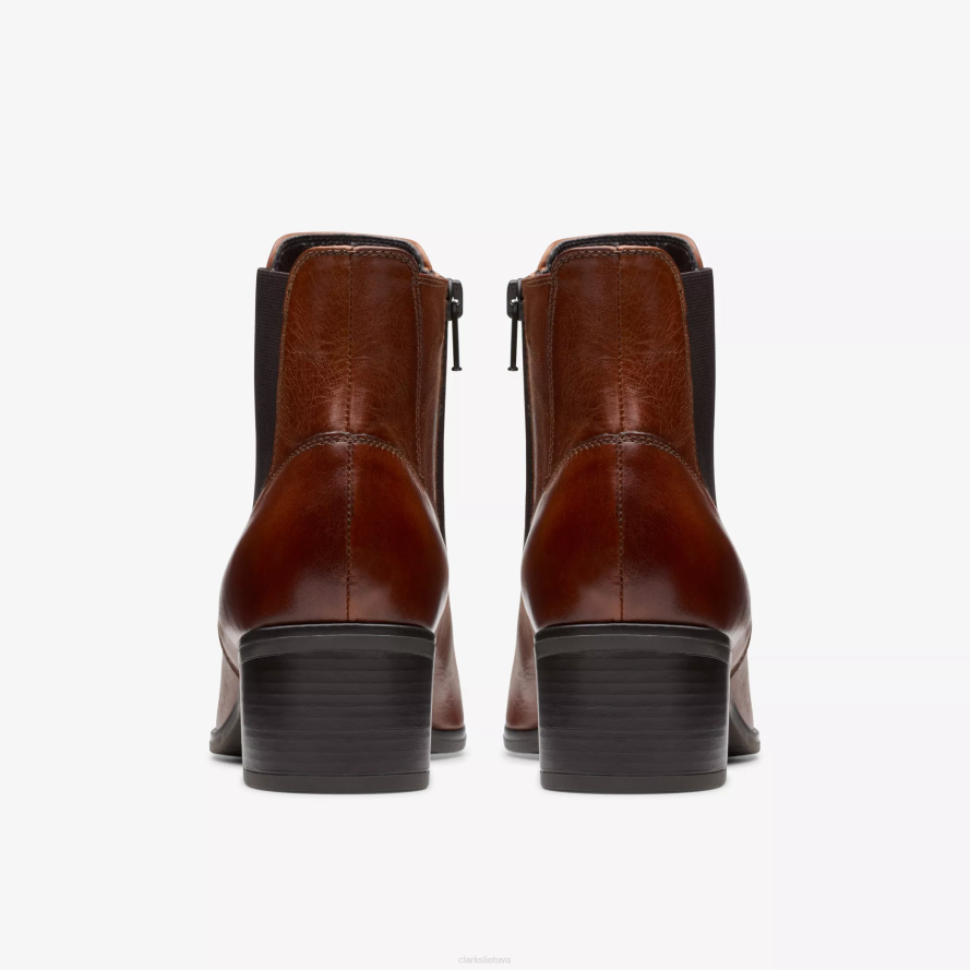 Clarks amser vakarus H2XV429 tamsiai rudos spalvos oda