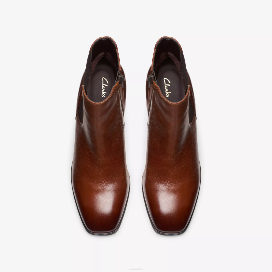 Clarks amser vakarus H2XV429 tamsiai rudos spalvos oda