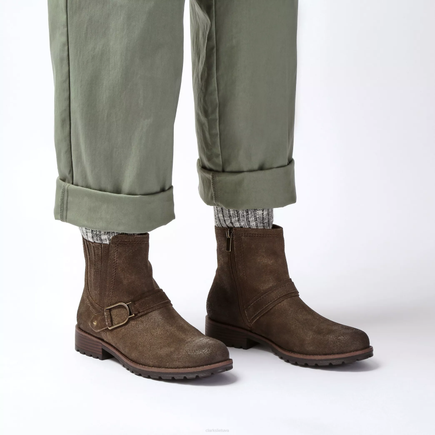 Clarks aspra sagtis H2XV451 tamsiai alyvuogių zomšos