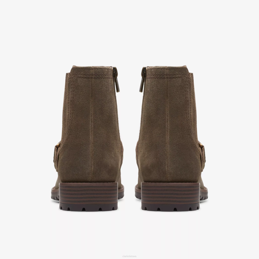 Clarks aspra sagtis H2XV451 tamsiai alyvuogių zomšos