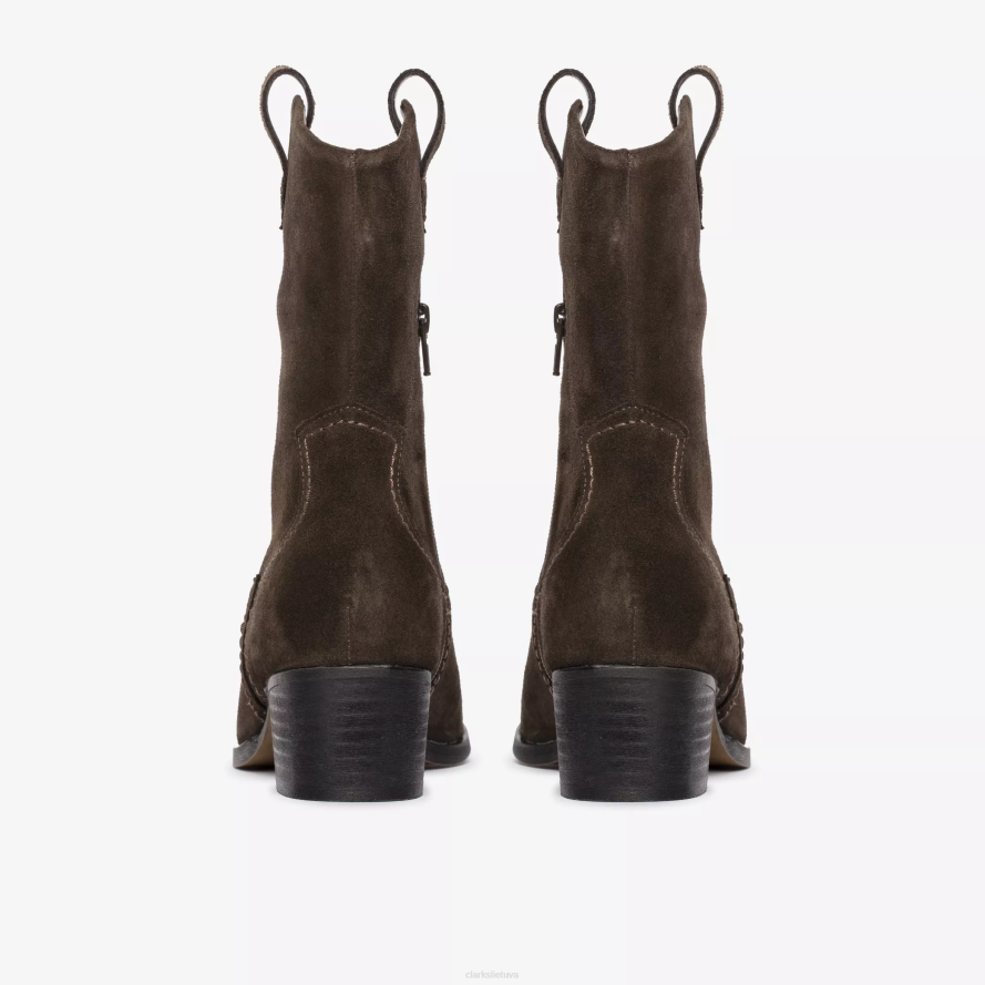 Clarks octavia aukštyn H2XV386 tamsiai ruda zomša