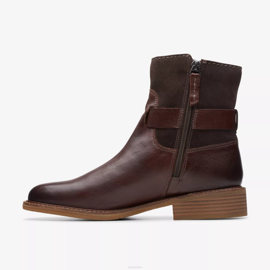 Clarks odekolono dirželis H2XV459 tamsiai rudas derinys