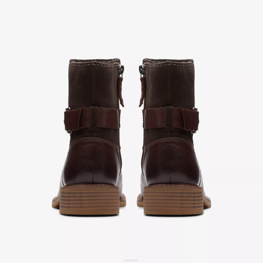 Clarks odekolono dirželis H2XV459 tamsiai rudas derinys