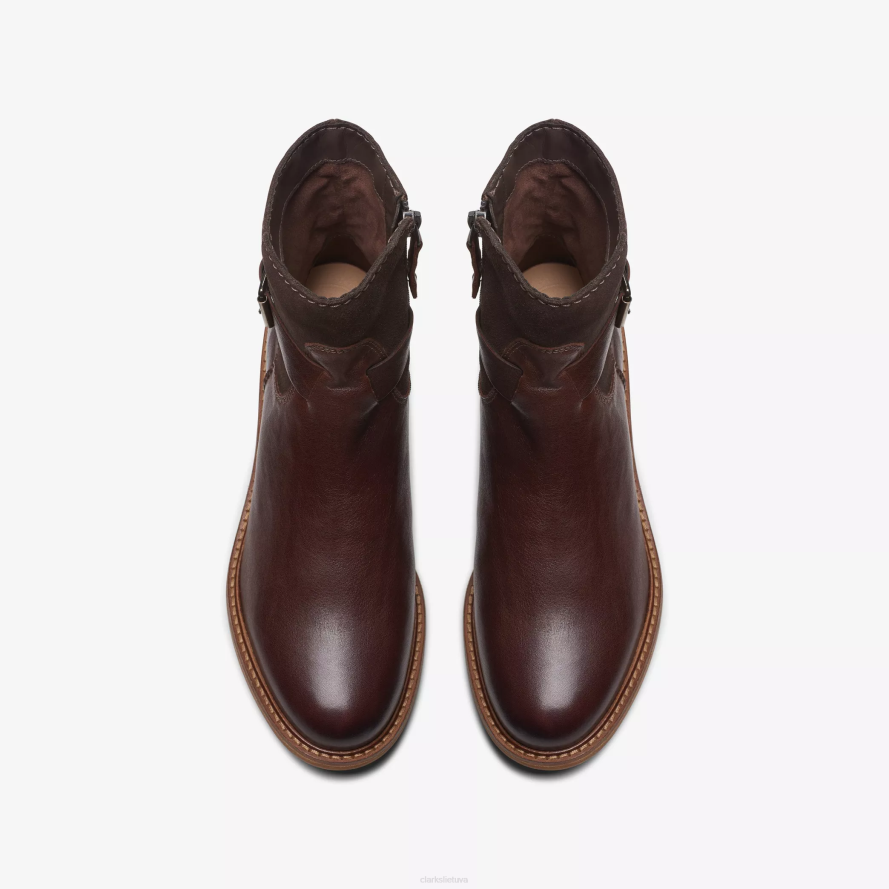 Clarks odekolono dirželis H2XV459 tamsiai rudas derinys