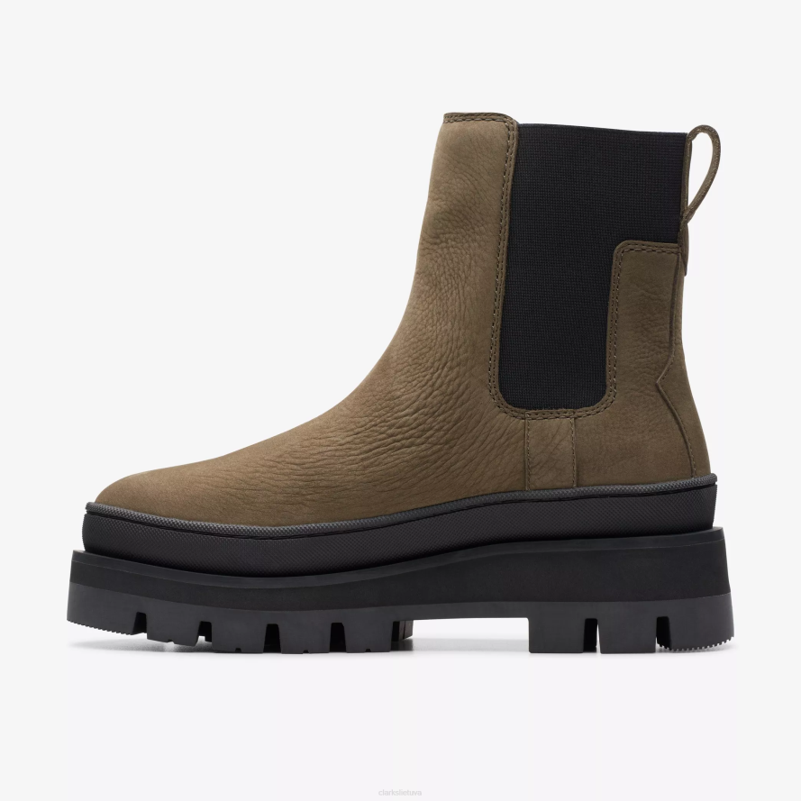 Clarks orianna 2 top H2XV472 tamsiai alyvuogių nubukas