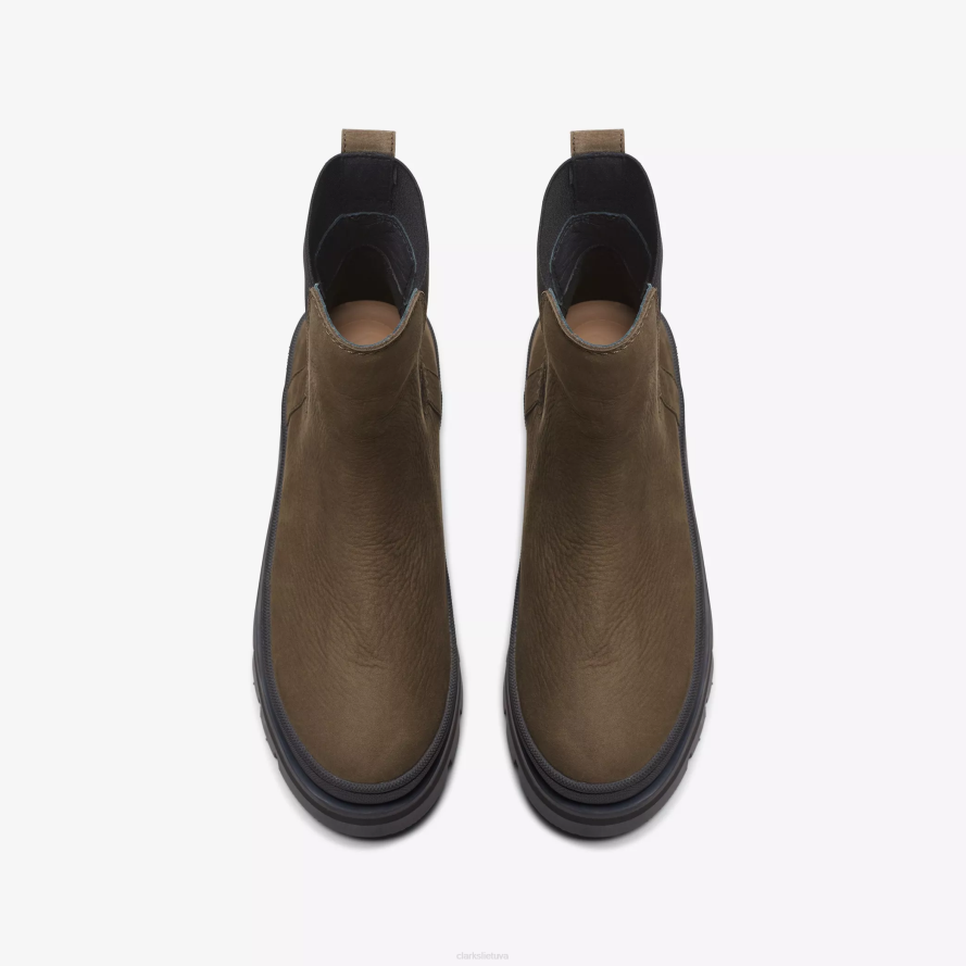 Clarks orianna 2 top H2XV472 tamsiai alyvuogių nubukas