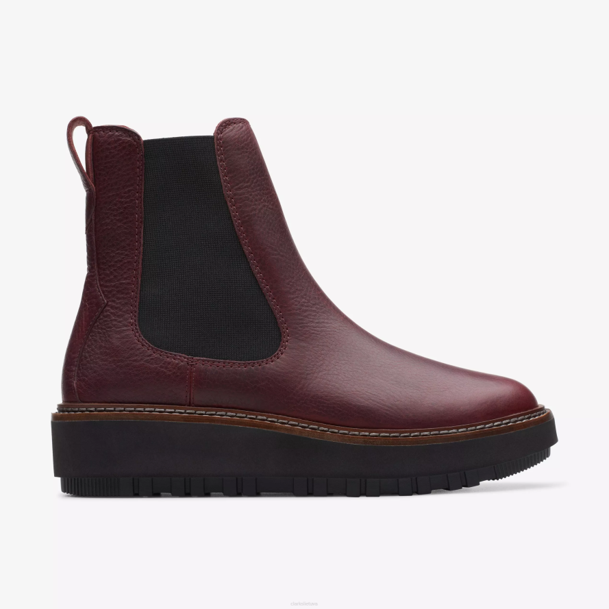 Clarks orianna aukštyn H2XV454 bordo spalvos oda