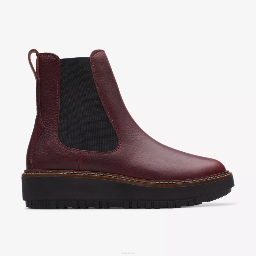 Clarks orianna aukštyn H2XV454 bordo spalvos oda