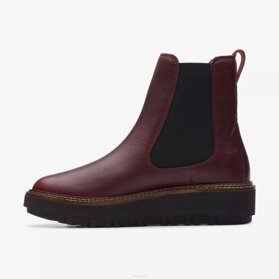 Clarks orianna aukštyn H2XV454 bordo spalvos oda