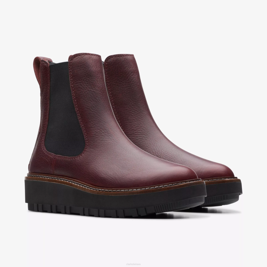 Clarks orianna aukštyn H2XV454 bordo spalvos oda