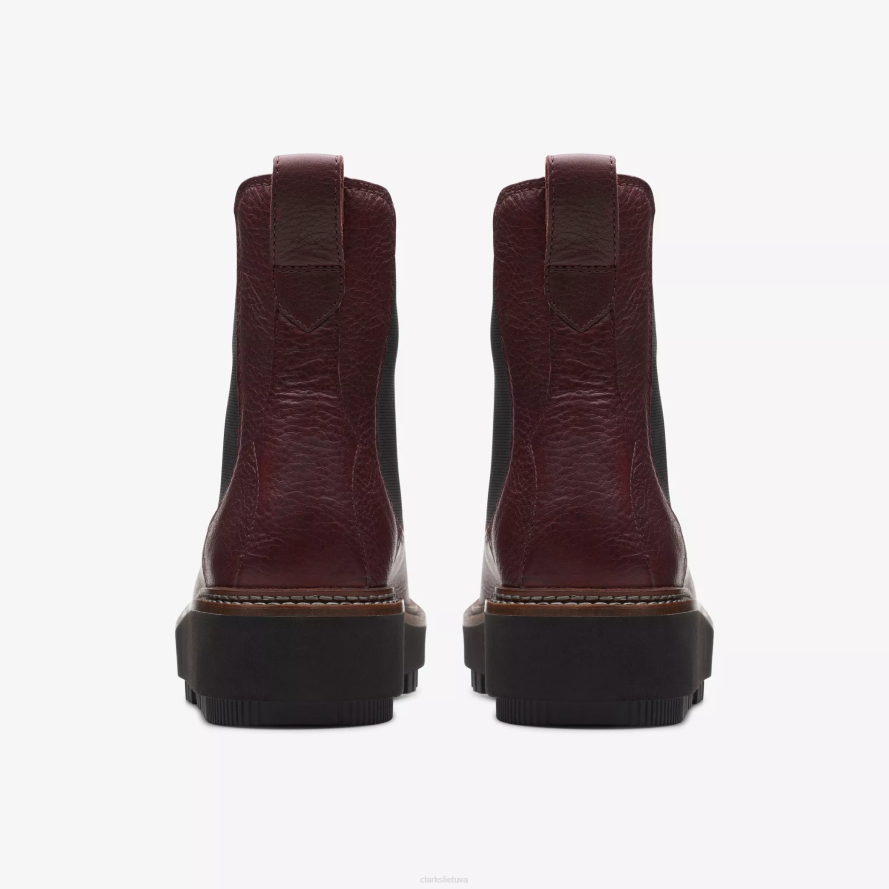 Clarks orianna aukštyn H2XV454 bordo spalvos oda