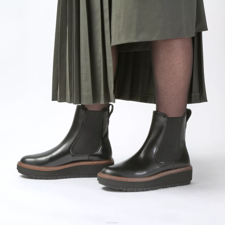 Clarks orianna aukštyn H2XV455 juoda oda