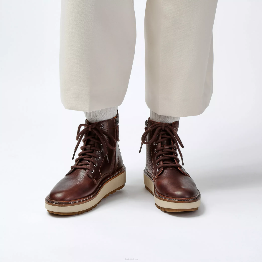 Clarks oriannos nėriniai H2XV457 tamsiai ruda oda