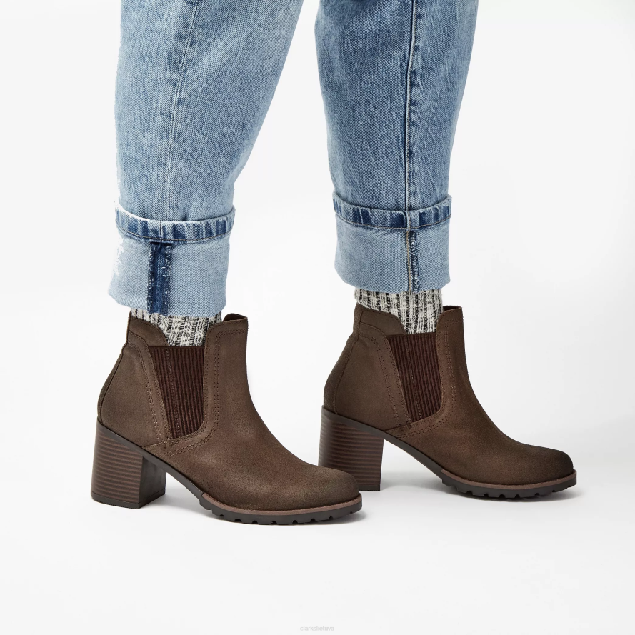 Clarks veda aukštyn H2XV444 tamsiai alyvuogių zomšos