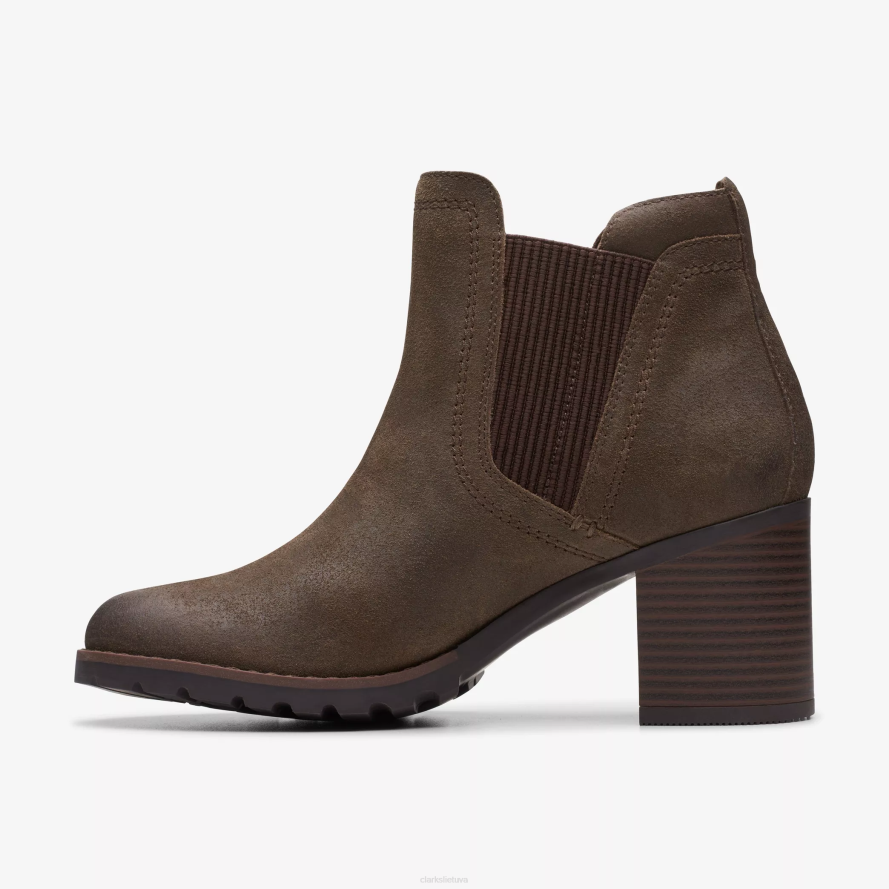 Clarks veda aukštyn H2XV444 tamsiai alyvuogių zomšos