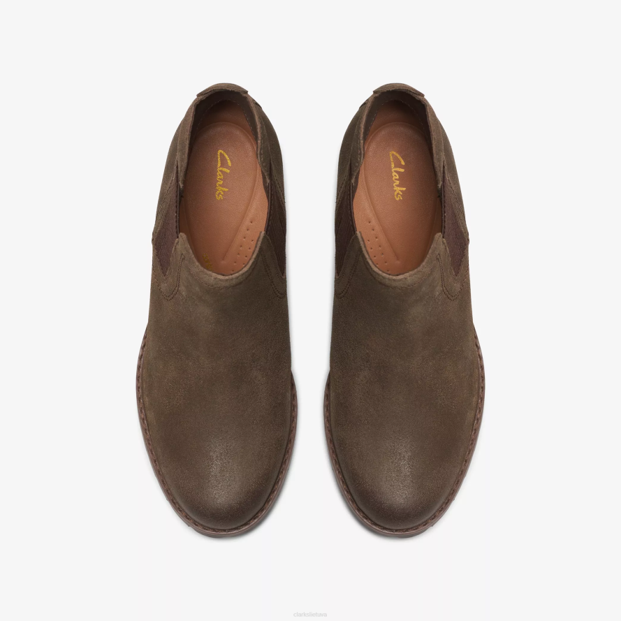 Clarks veda aukštyn H2XV444 tamsiai alyvuogių zomšos