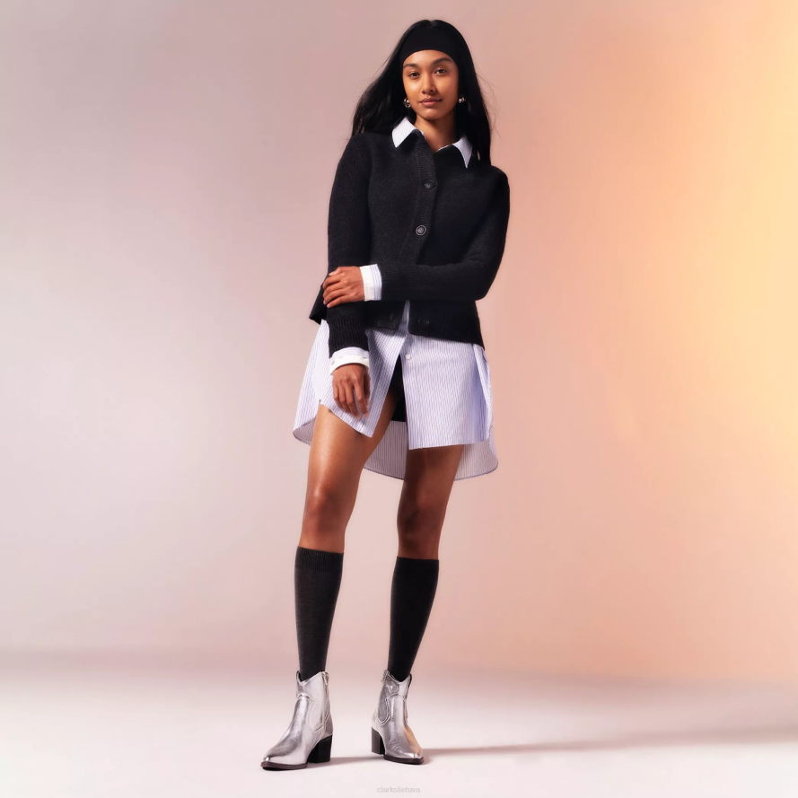 Clarks vyresnysis rae H2XV382 sidabrinė oda