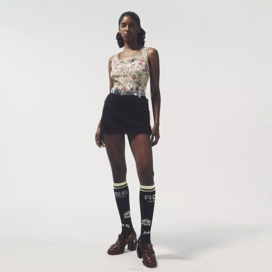 Clarks Moteriškas martininių rožių loafer 1 H2XV245 ruda gyvatė