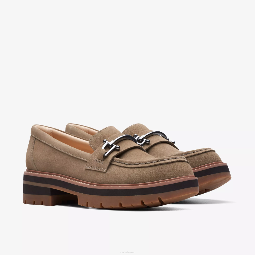 Clarks orianna šiek tiek H2XV223 tamsaus smėlio zomšos