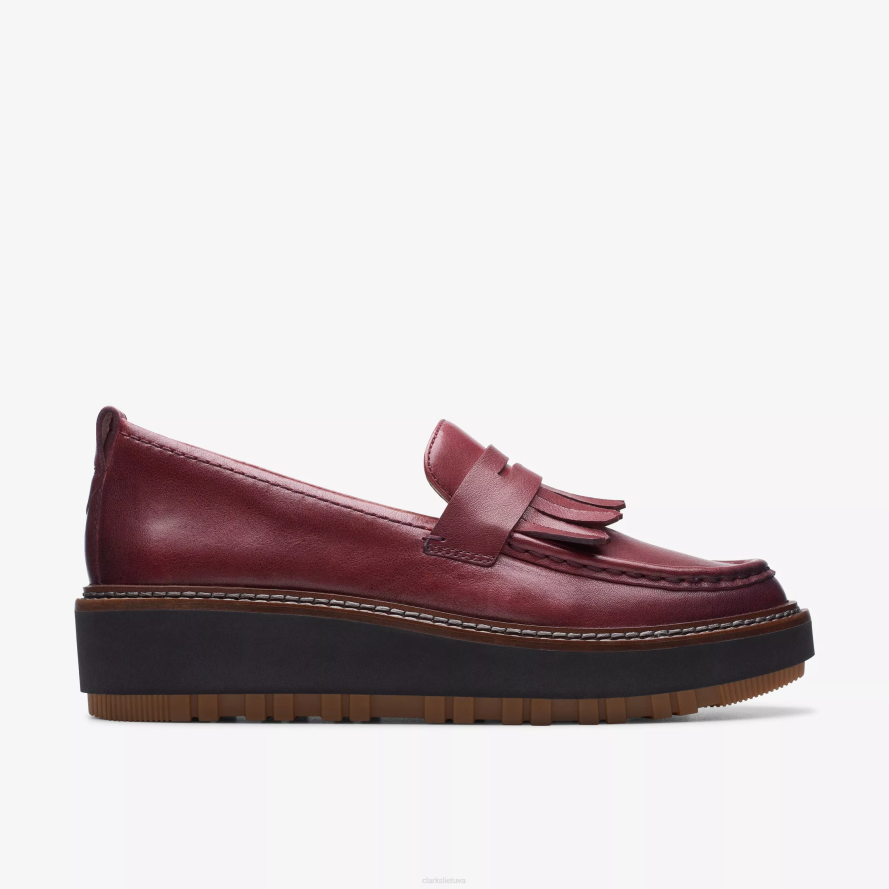 Clarks orianna loafer H2XV208 bordo spalvos oda