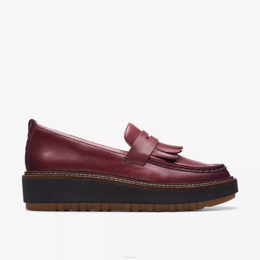 Clarks orianna loafer H2XV208 bordo spalvos oda