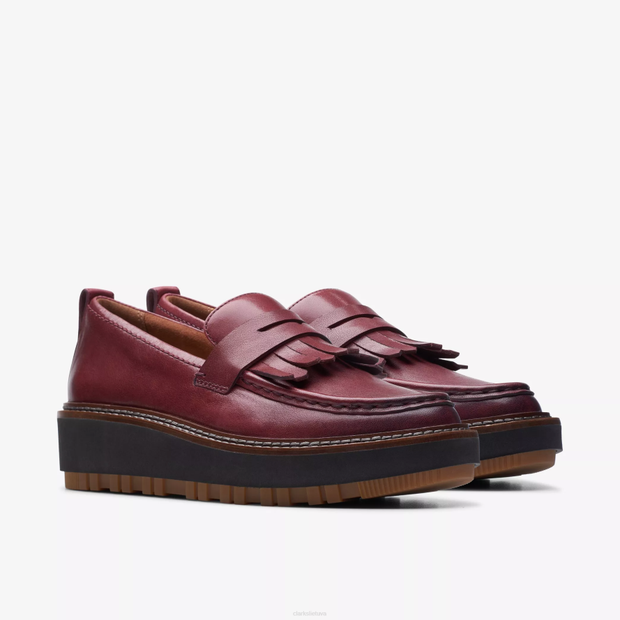 Clarks orianna loafer H2XV208 bordo spalvos oda