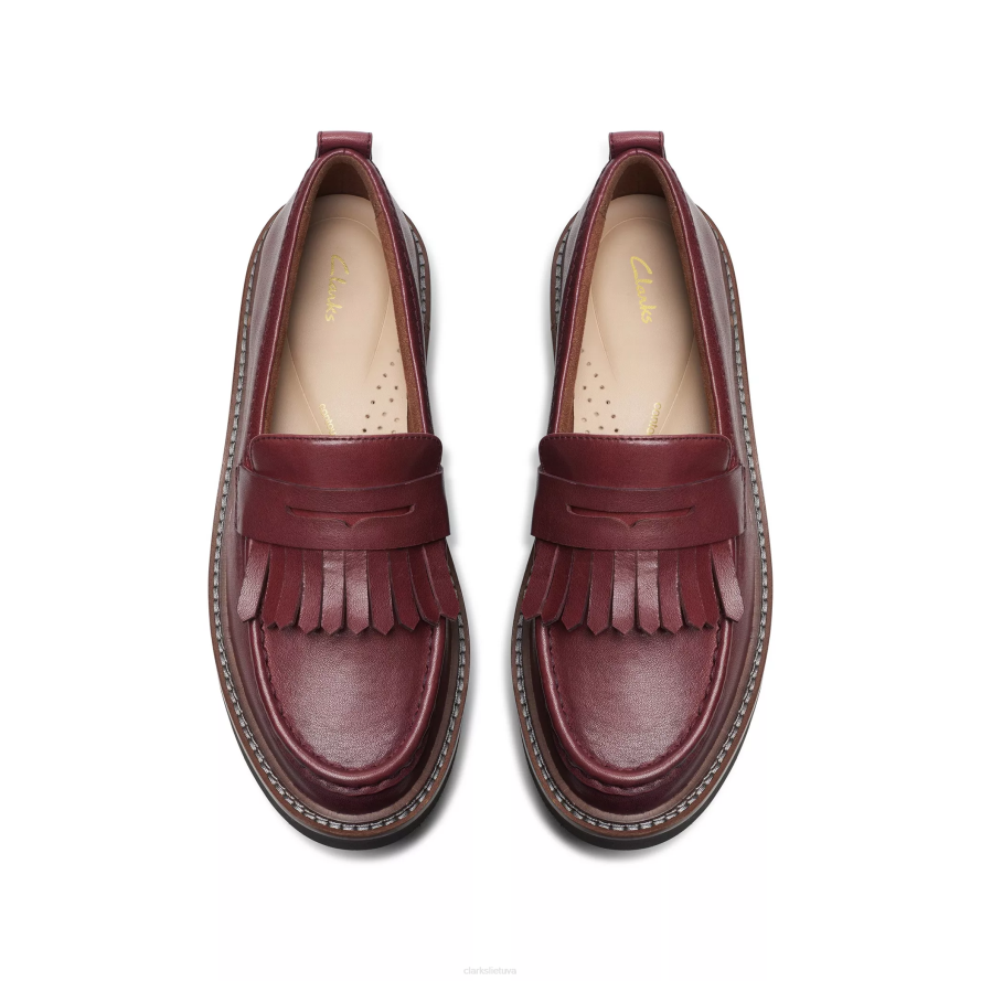 Clarks orianna loafer H2XV208 bordo spalvos oda