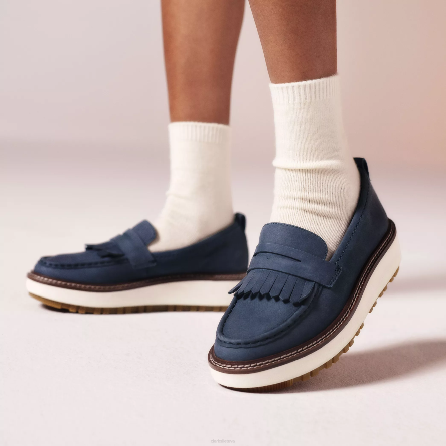 Clarks orianna loafer H2XV210 jūrinis nubukas