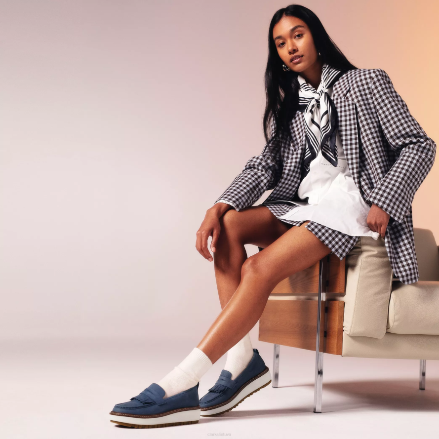 Clarks orianna loafer H2XV210 jūrinis nubukas