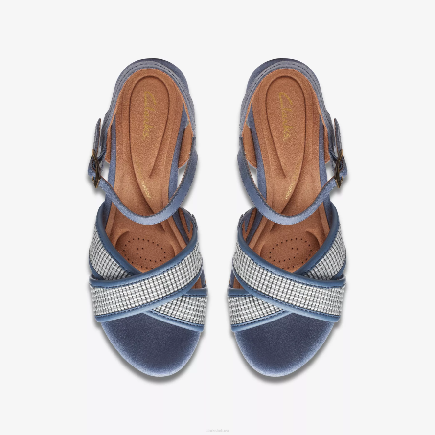 Clarks elleri slyva H2XV175 džinsinė mėlyna oda