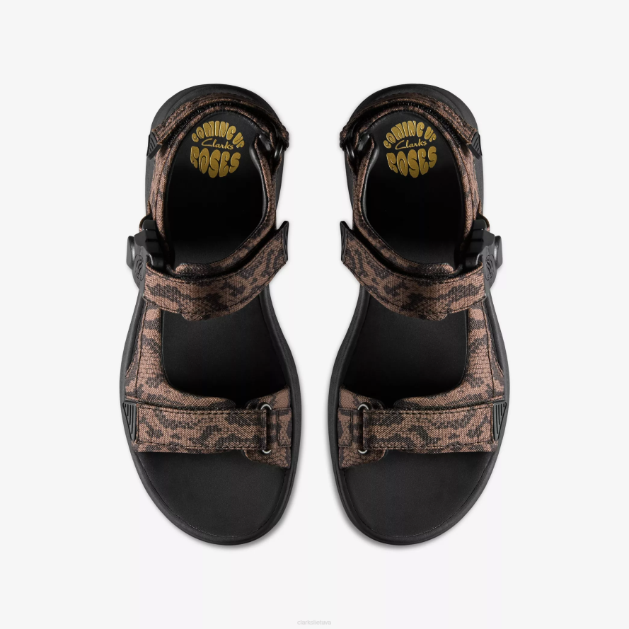 Clarks martine rose moteriškas sandalas 2 H2XV180 ruda tekstilė