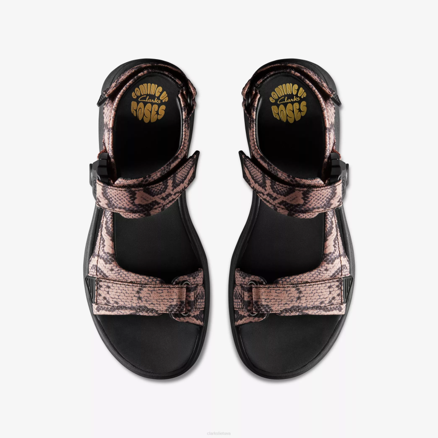 Clarks martine rose moteriškas sandalas 2 H2XV183 rožinė tekstilė