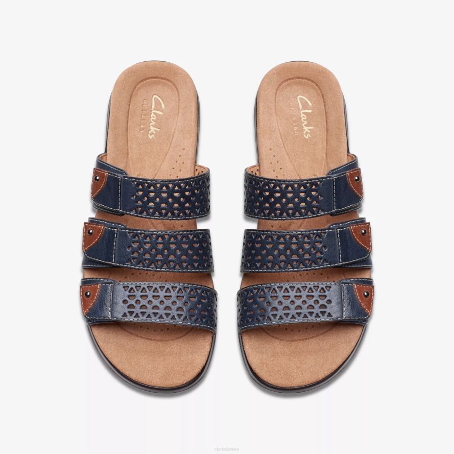 Clarks pasivaikščiojimas H2XV47 tamsiai mėlyna oda