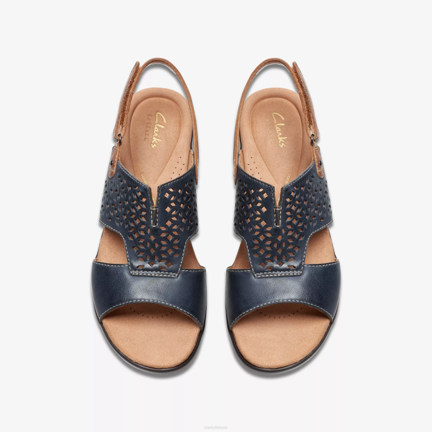 Clarks tuleah saulė H2XV34 tamsiai mėlyna oda