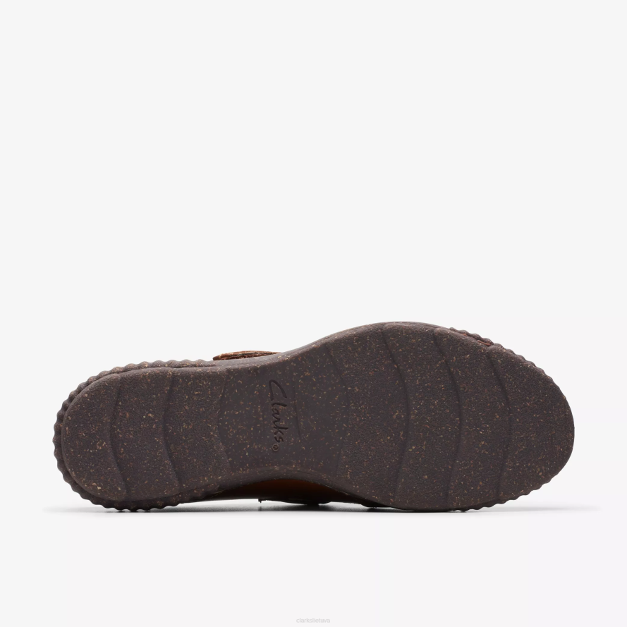 Clarks Karolina gali H2XV597 tamsiai rudos spalvos oda