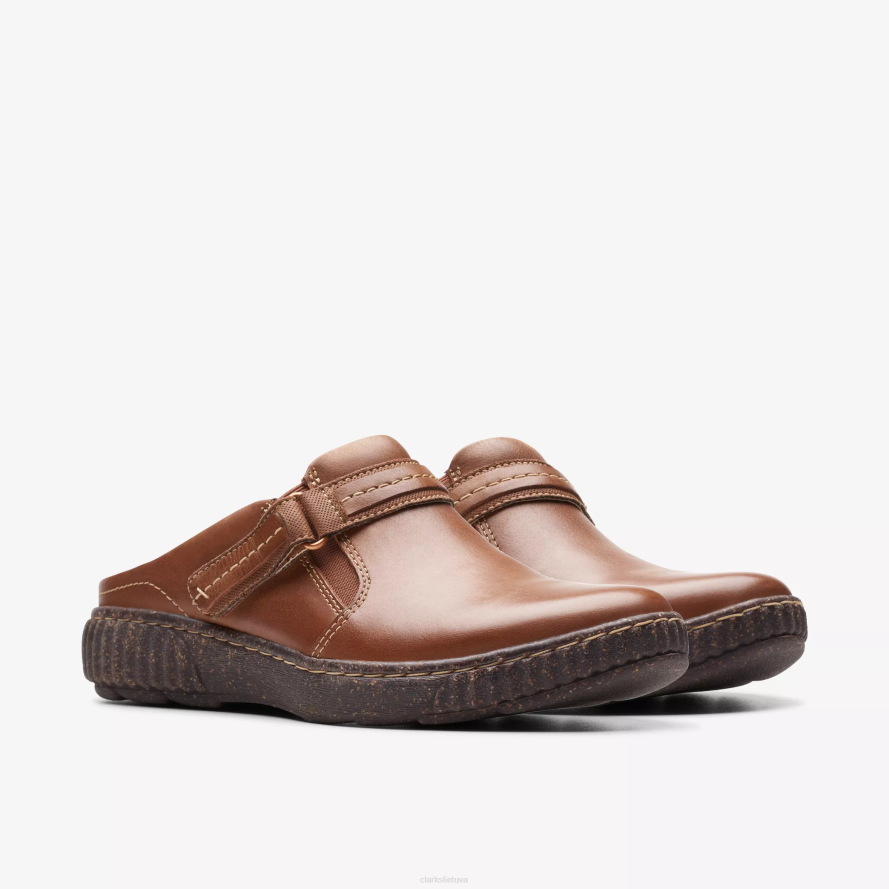 Clarks Karolina gali H2XV597 tamsiai rudos spalvos oda