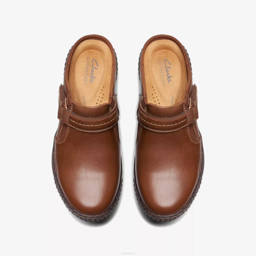 Clarks Karolina gali H2XV597 tamsiai rudos spalvos oda