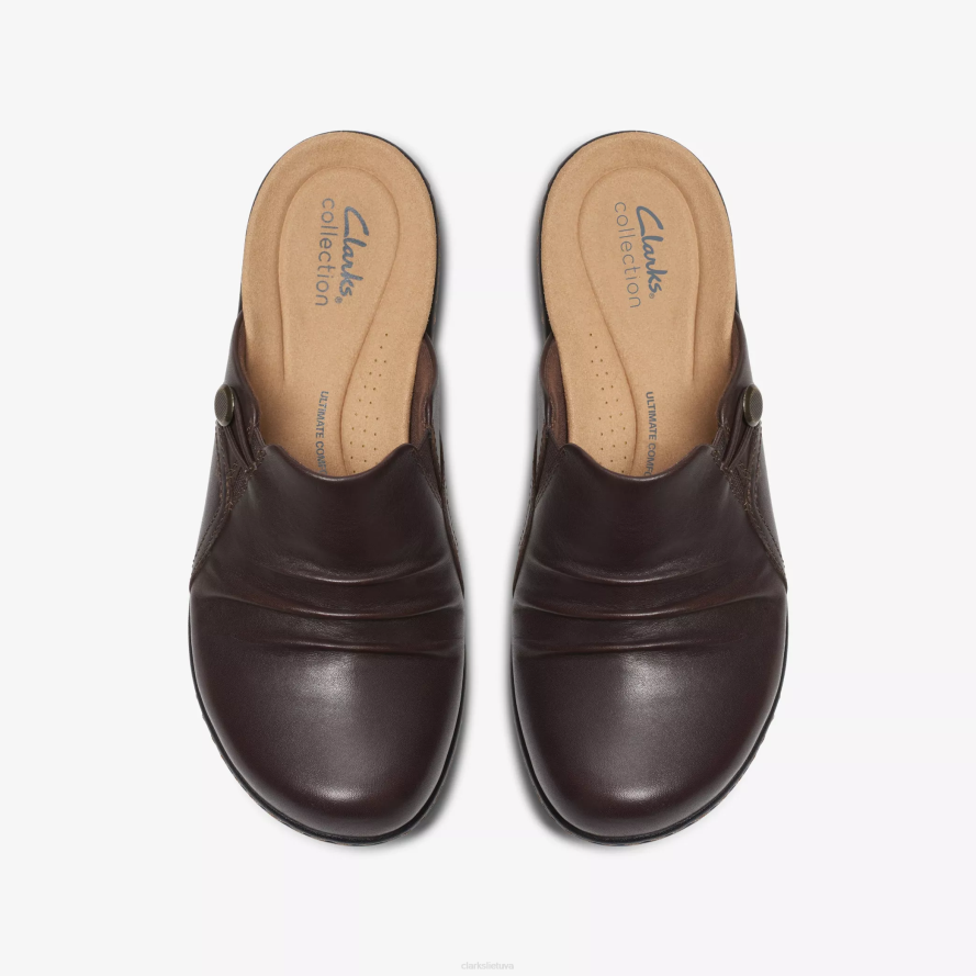 Clarks laurieann įlanka H2XV594 tamsiai ruda oda