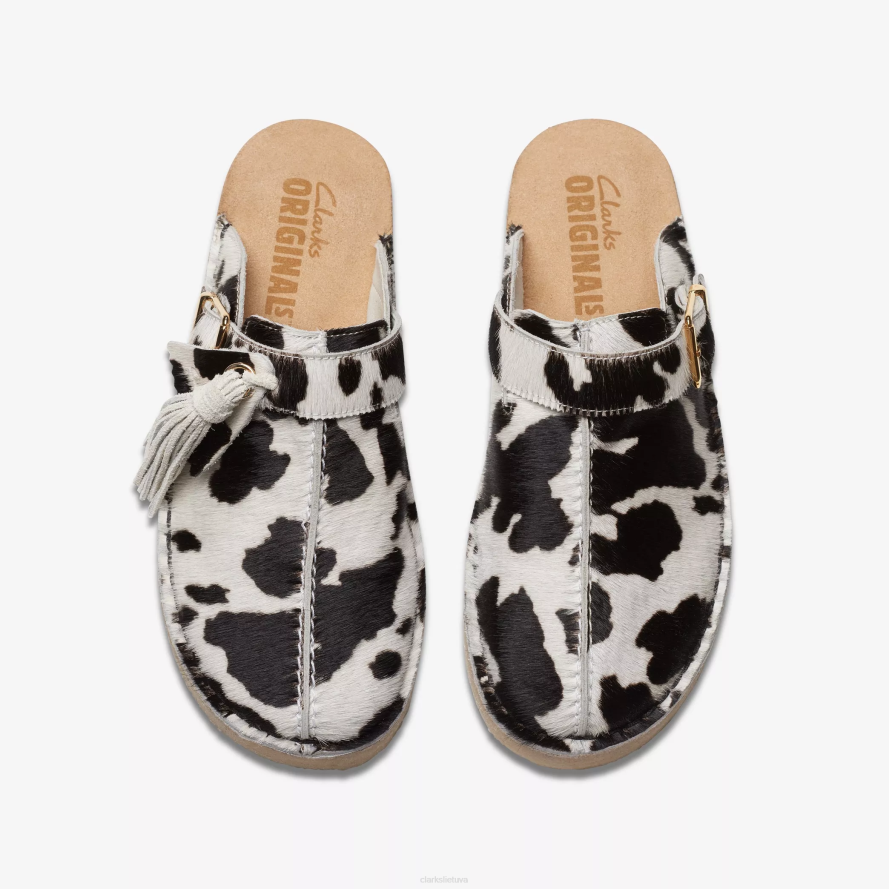 Clarks žygio mulas H2XV584 karvės raštas hairon