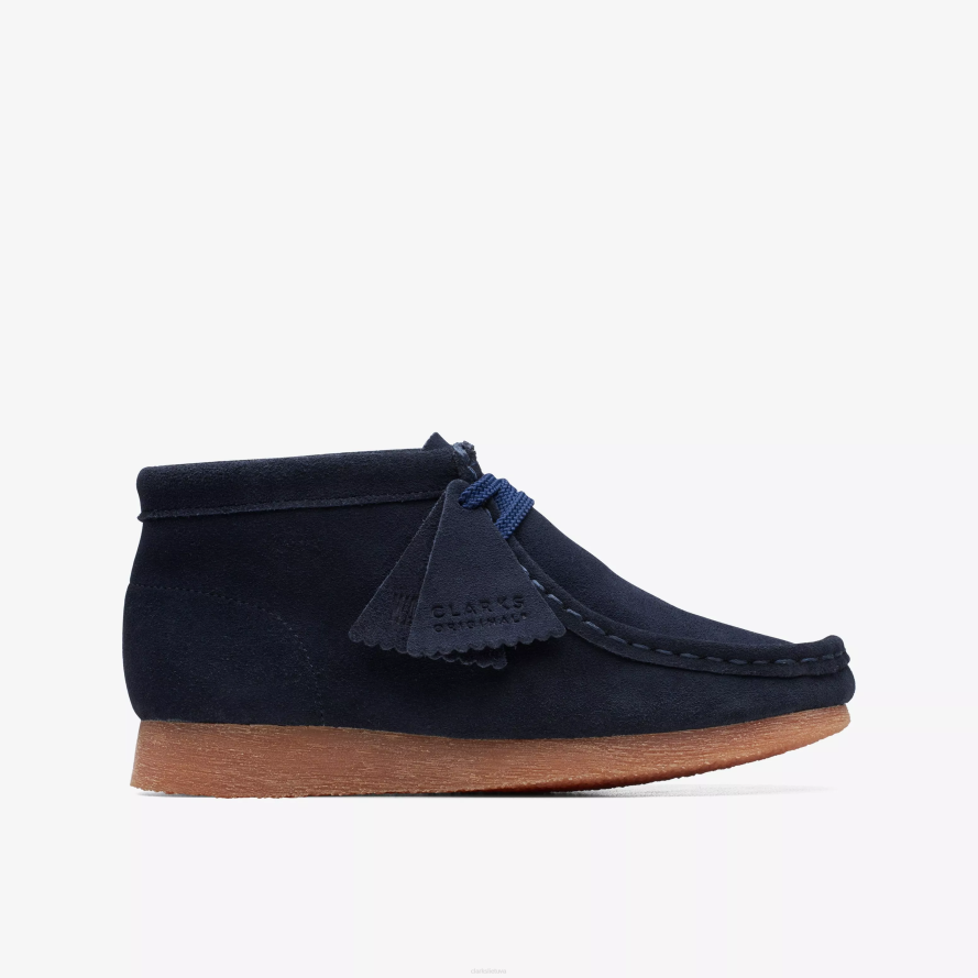 Clarks Wallabee boot senesnis H2XV1012 tamsiai mėlyna zomša